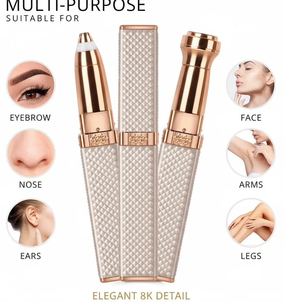 Glow Ease: Painless 2-in-1 Facial Hair Remover for Women crystalhome